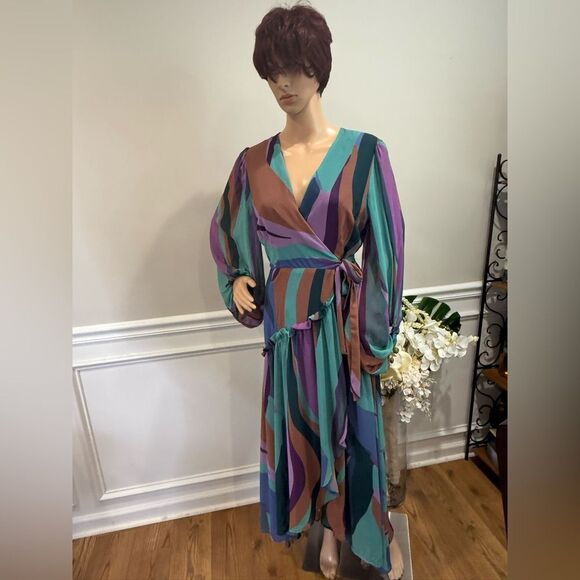 Hutch Multicolor Maxi Geo Wrap Dress - Picture 5 of 11